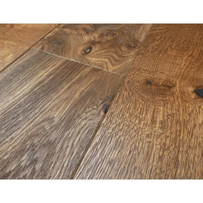 Fumed and Brushed Character Solid Oak Flooring