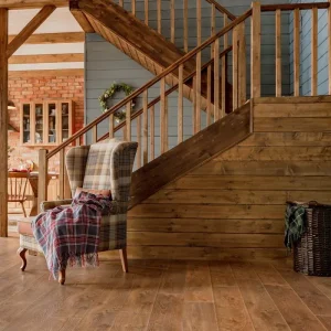 Fumed and Brushed Provincial Solid Oak Flooring