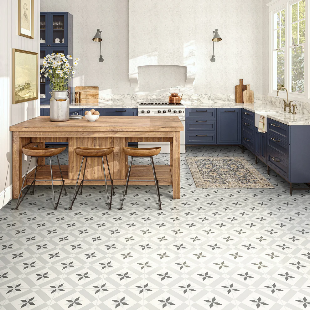 Retro Stone‑Effect Water‑Resistant 8 mm Laminate Flooring – Tile‑Style Look