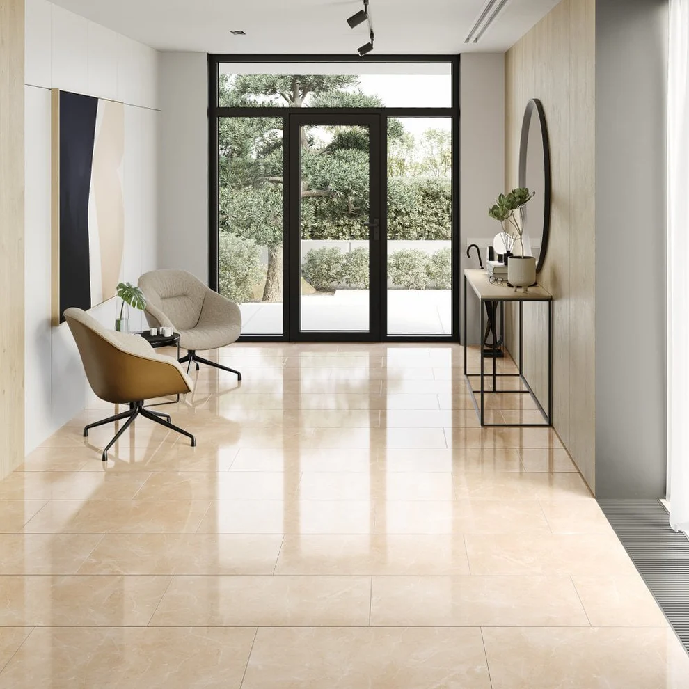 Light Pinto Lustre Stone 8 mm High Gloss Laminate Flooring – AC4 Stone Effect Tiles