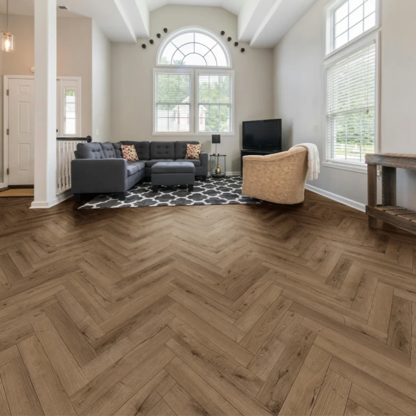 Herringbone Laminate flooring install in living room