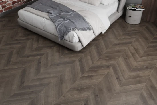 Chevron pattern wooden flooring in Dubai