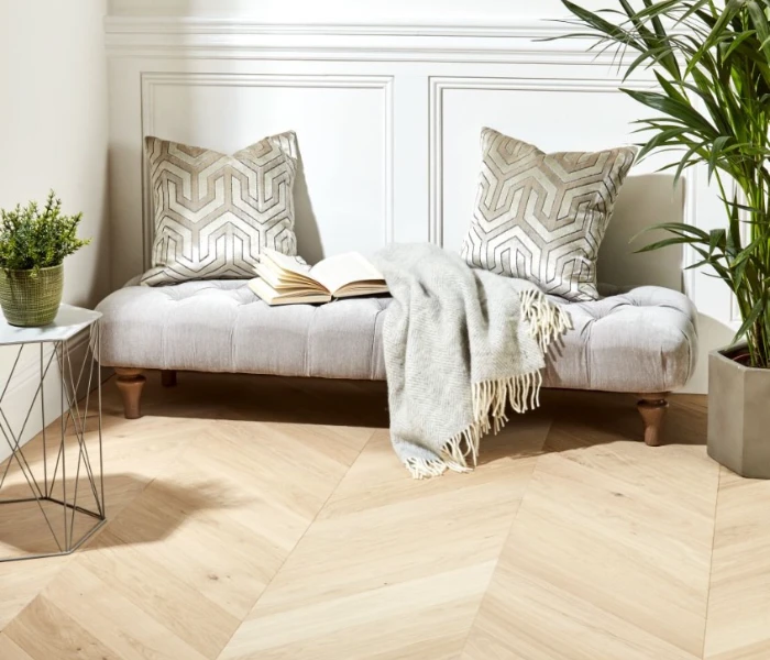 Chevron wood flooring in Dubai for luxury interior