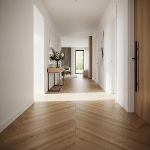chevron flooring install in Entryways And Hallways