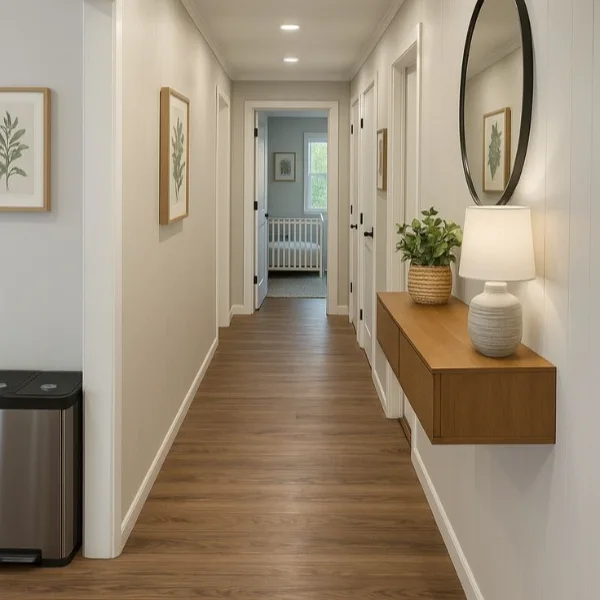 Hallway vinyl flooring installation in Dubai Marina