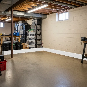 PVC Skirting install in Basement