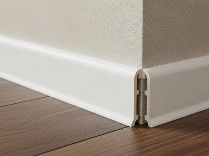 white PVC wall Skirting
