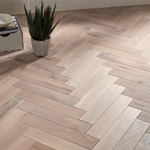 Park Avenue Herringbone Frosted Oak Flooring