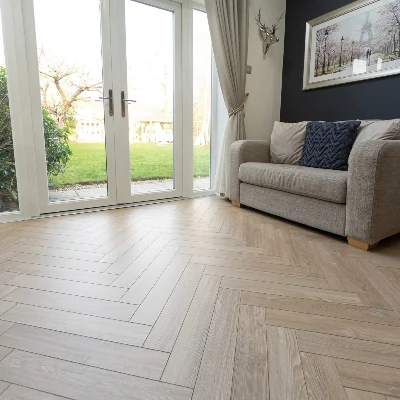 herringbone style parquet flooring in Dubai