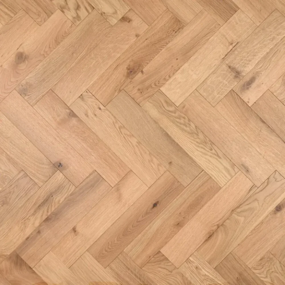 Flaxen Natural Oak Parquet Brushed & UV Oiled Flooring - Image 2