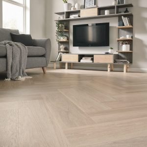 Neutral Brushed Oak Parquet Flooring