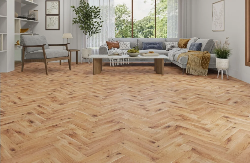 Thorpe Ranch Grand Solid Oak Herringbone