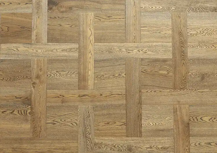 Antique UV Oiled Natural Oak Basketweave Parquet - Image 2