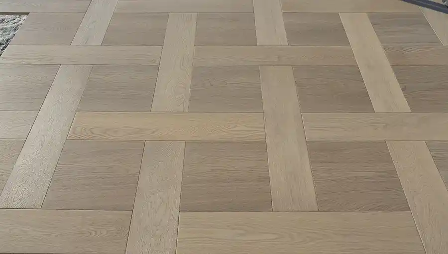 Brushed White UV Oiled Oak Basketweave Parquet - Image 2