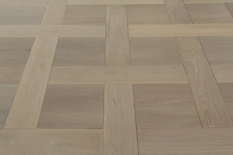 Brushed White UV Oiled Oak Basketweave Parquet - Image 3