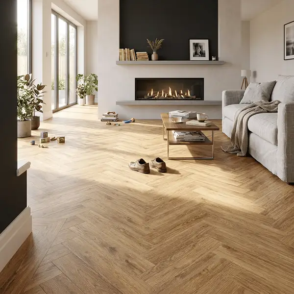 Laminate Parqute flooring install in Dubai Living Room