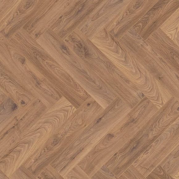 Warm Honey Oak Herringbone Laminate Flooring - Image 3